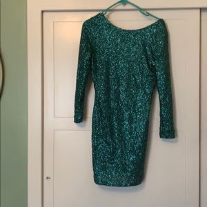 Teal sequence dress